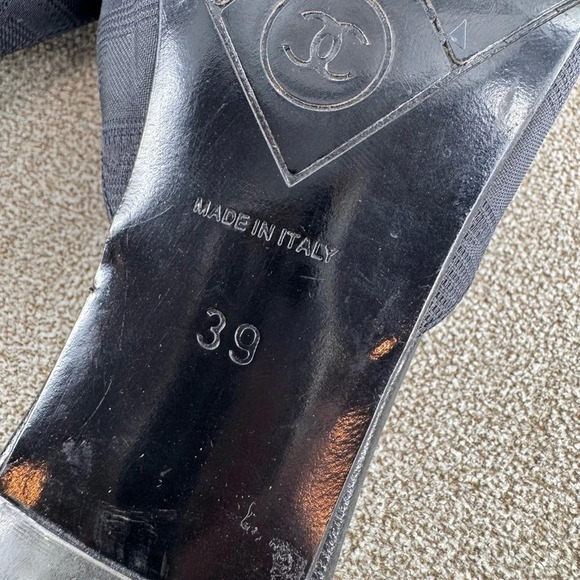 Chanel Travel Line Mules Canvas & Leather Pumps EUR 39 US 8.5 - Picture 11 of 11